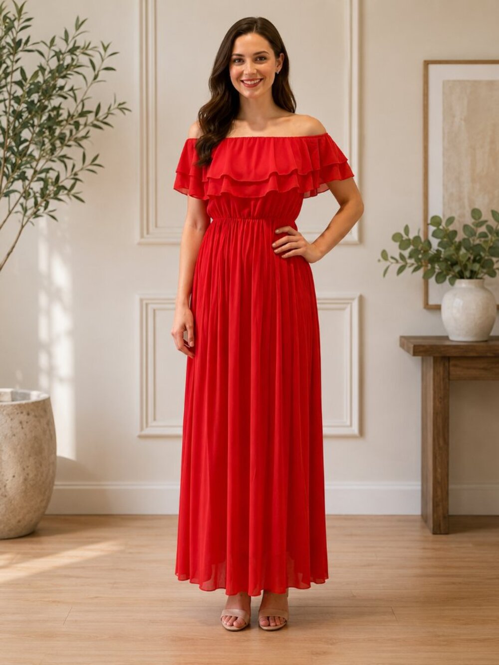 SANDRO FERRONE ROMA Chiffon Strapless Dress
